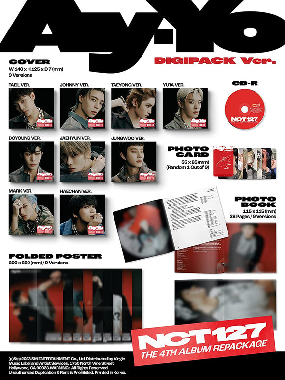 NCT 127 - The 4th Album Repackage 'Ay-Yo' - New Digipak CD PreOrder 03/03/2023