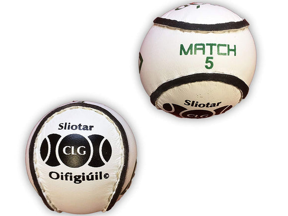 Official GAA SCÓR-MÓR Hurley Ball/Sliotars - White - Size 5