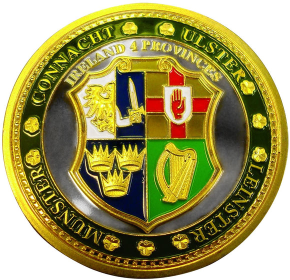 Collectors Edition Coloured 4 Provinces of Ireland Shield Coin
