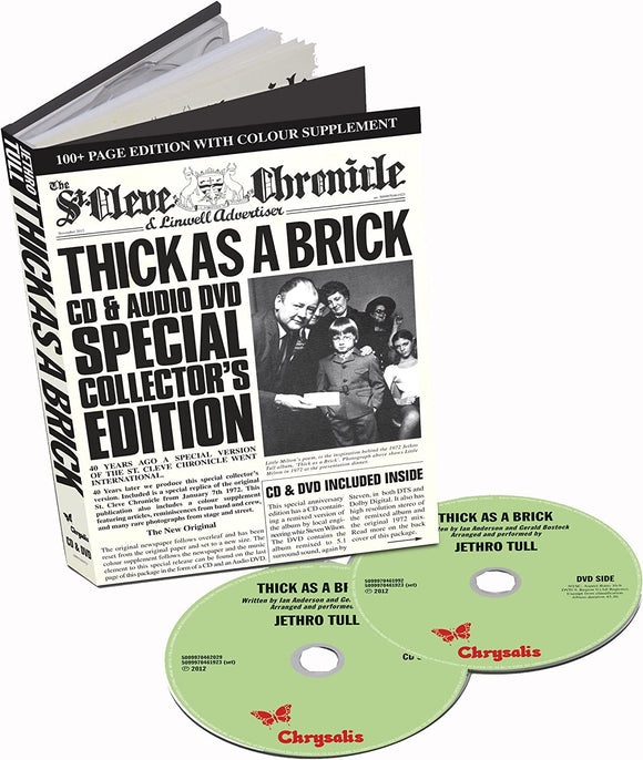 Jethro Tull - Thick as a Brick - New CD + DVD - PreOrder Released 02/12/2022