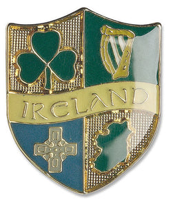 Souvenir Of Ireland - Four Symbol Ireland Design Pin