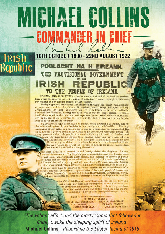 Exclusive A3 Commemorative Michael Collins Poster - Commander In Chief