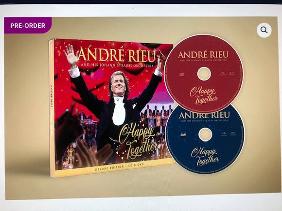 ANDRE RIEU 'HAPPY TOGETHER' CD & DVD release 2021 Deluxe Edition Set (With Bonus DVD included ) Available Now. Order While Stocks Last