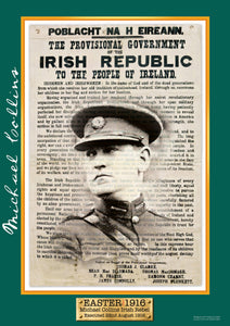 Exclusive A4 Easter 1916 Michael Collins Poster - Irish Rebel Leader