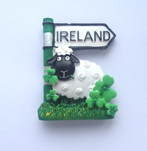 IRELAND SIGNPOST WITH SHEEP & SHAMROCKS