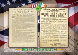 AMERICAN & IRISH DECLARATION OF INDEPENDENCE Erin Go Bragh Ireland Forever A3 Poster