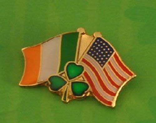 Souvenir Of Ireland - Irish Tricolour American Flag Pin Lapel Badge Shamrock Ireland